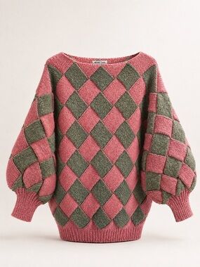 YARN POINT CRAFTS Hand Knit Cottagecore Puff Sleeve Sweater